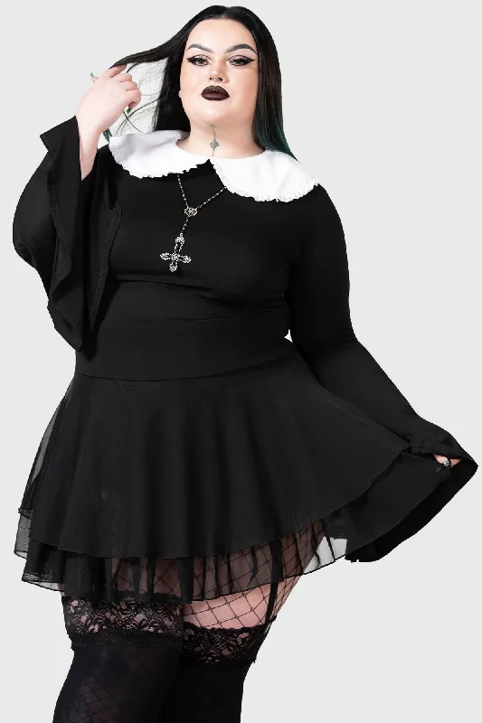 Skirt with a built - in shorts for active lifestylesYasumi Mesh Skirt [PLUS]
