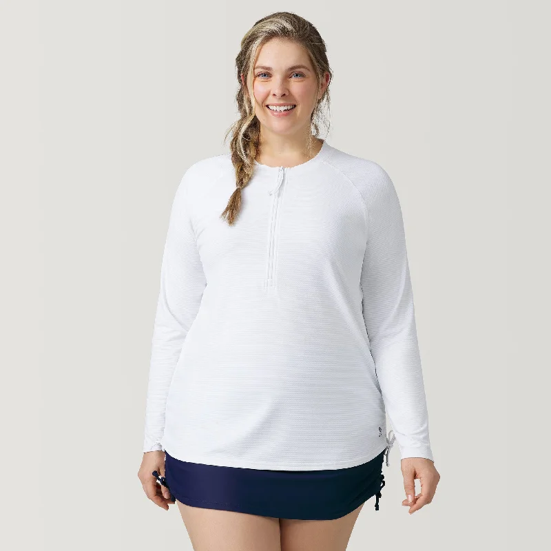 Women's Plus Size SunFree Quarter Zip UPF Sunshirt