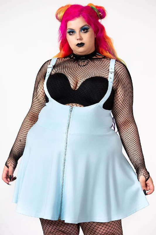 Skirt with a scalloped hem for a feminine and delicate touchSuspend Me Statement Skirt [PASTEL BLUE] [PLUS]