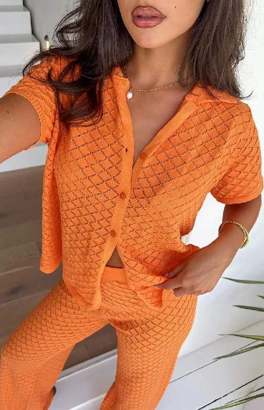 Zaida Orange Knit Top