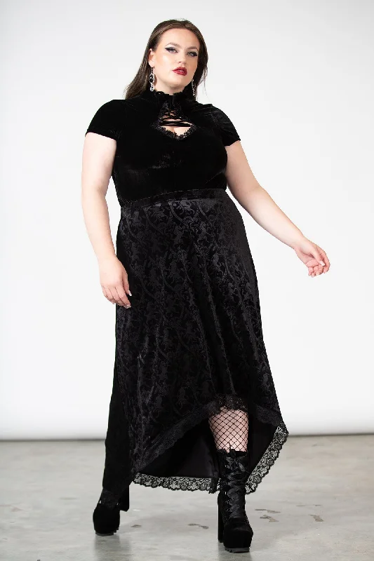 Sleeveless chiffon maxi skirt for a breezy summer eveningGrailed Maxi Skirt [B] [PLUS]