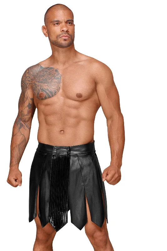 Antibacterial sport skirt for fitness enthusiastsEco Leather Men's Gladiator Skirt With Pvc Pleats