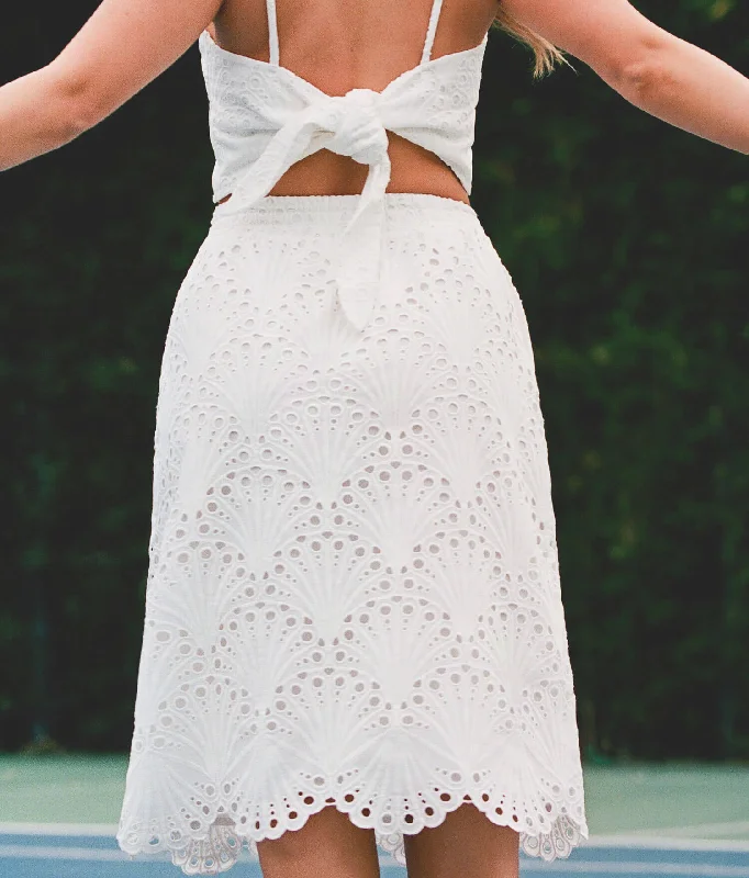 The Mona Skirt - Eyelet - White