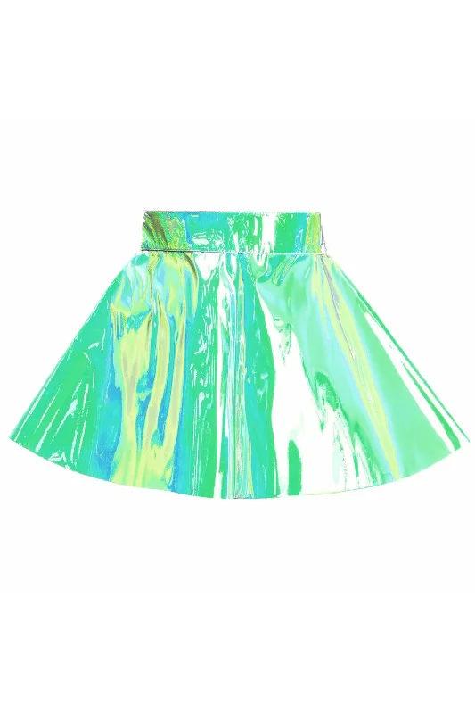 Hawaiian - print sarong skirt for a tropical beach getawayMint Green Holo Skater Skirt Hawaiian - print sarong skirt for a tropical beach getawayMint Green Holo Skater Skirt