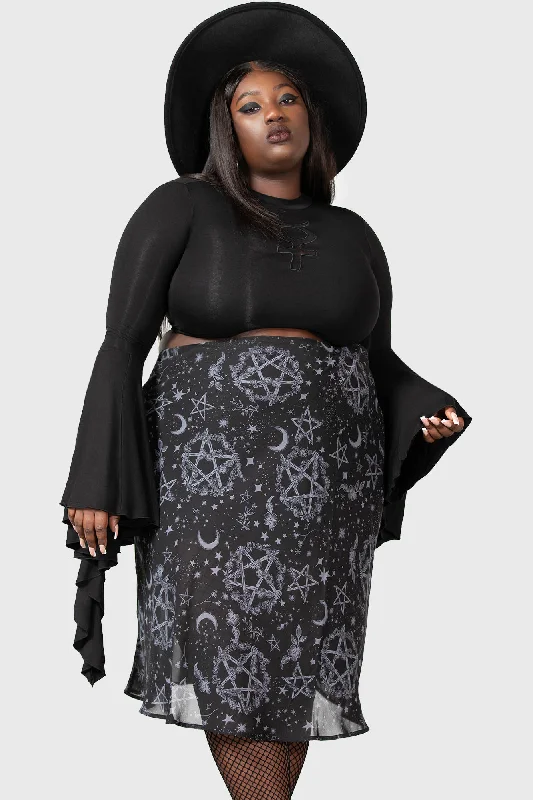 Button - down denim skirt for a vintage - inspired styleLuella Bias Midi Skirt [PLUS]