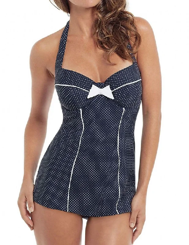 Panache Swimwear Britt SW0820 One Piece Halter Navy Spot