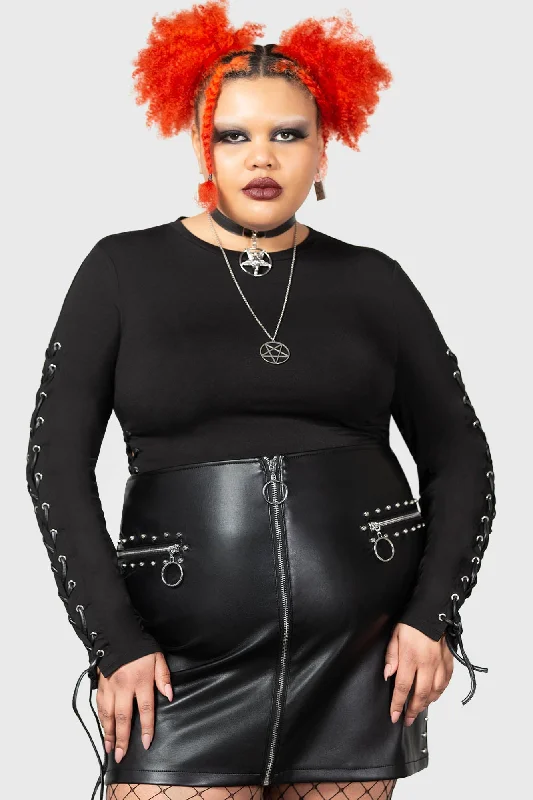 Retro - style circle skirt with a wide waistbandMadrigal Mini Skirt [PLUS]