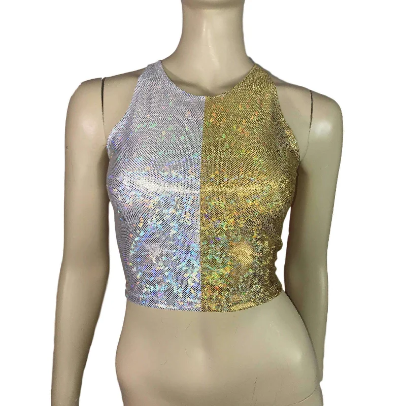 Off - Shoulder Women's Crop Top in Navy for a Chic and Trendy Beach EnsembleSilver/Gold Holographic Shattered Glass Crop Top - bodycon Clubwear, Rave Wear, Activewear, Running, Yoga, crossfit Off - Shoulder Women's Crop Top in Navy for a Chic and Trendy Beach EnsembleSilver/Gold Holographic Shattered Glass Crop Top - bodycon Clubwear, Rave Wear, Activewear, Running, Yoga, crossfit