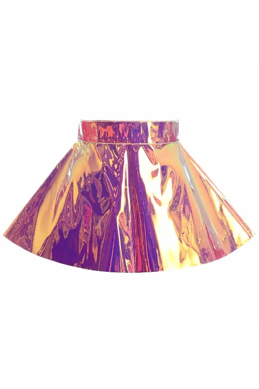 Metallic - colored sequin skirt for a sparkly New Year's Eve partyRainbow Gold Holo Skater Skirt Metallic - colored sequin skirt for a sparkly New Year's Eve partyRainbow Gold Holo Skater Skirt