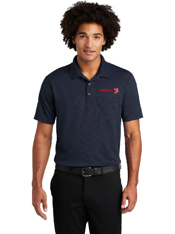 Two - tone polo shirt for a modern and stylish appearanceSport-Tek PosiCharge RacerMesh Pocket Polo