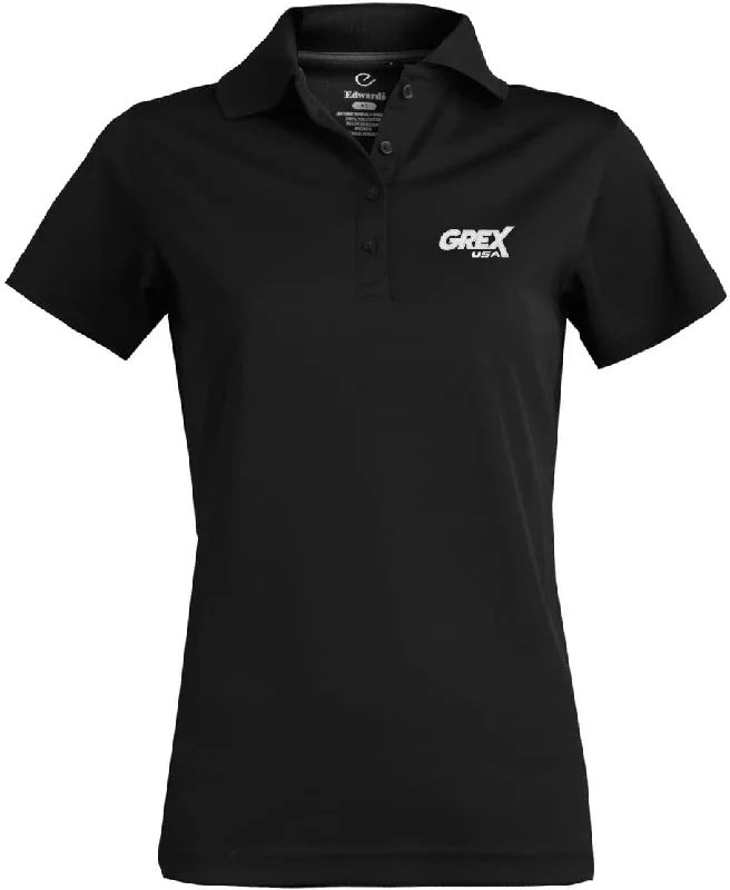 Polo shirt with a built - in bra for added supportEdwards Ladies Hi Performance Mesh Short Sleeve Polo