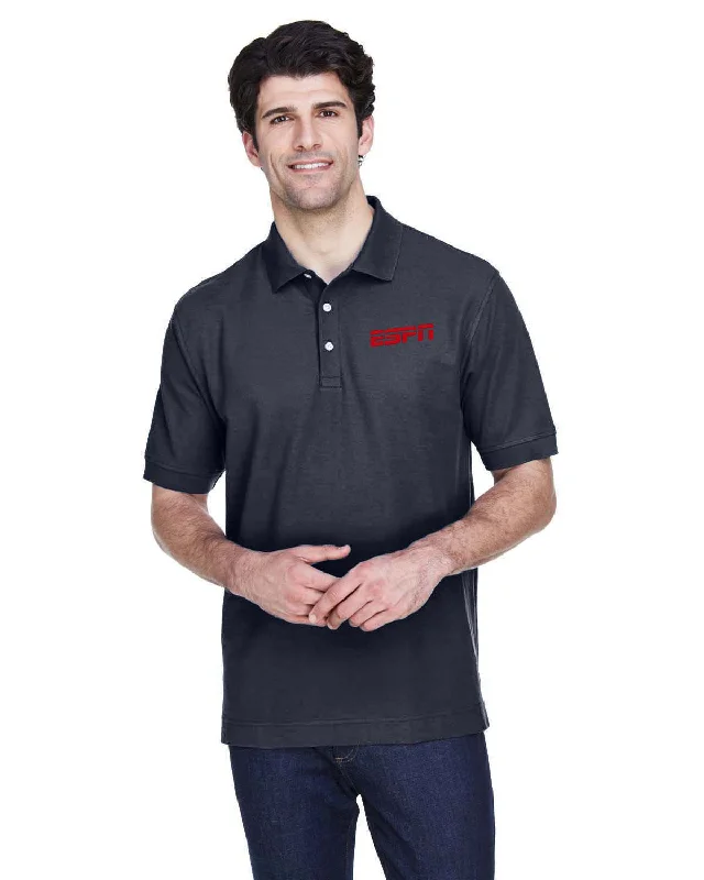 Solid color performance fabric polo shirt for sports activitiesDevon & Jones Pima Pique Short-Sleeve Polo