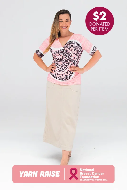 Women's classic white cotton polo shirt for casual outingsBoobie Sista Women's Twist Top