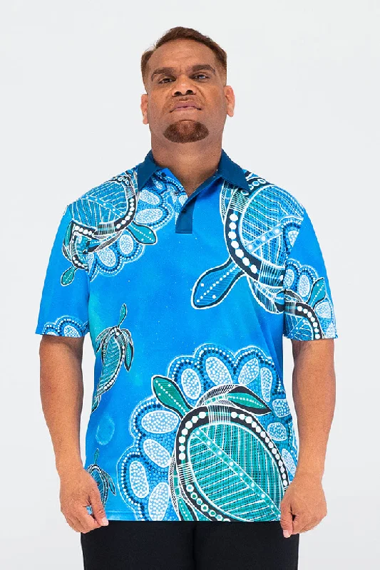 V - neck polo shirt in soft merino wool for winterOcean Turtles UPF50+ Polo Shirt