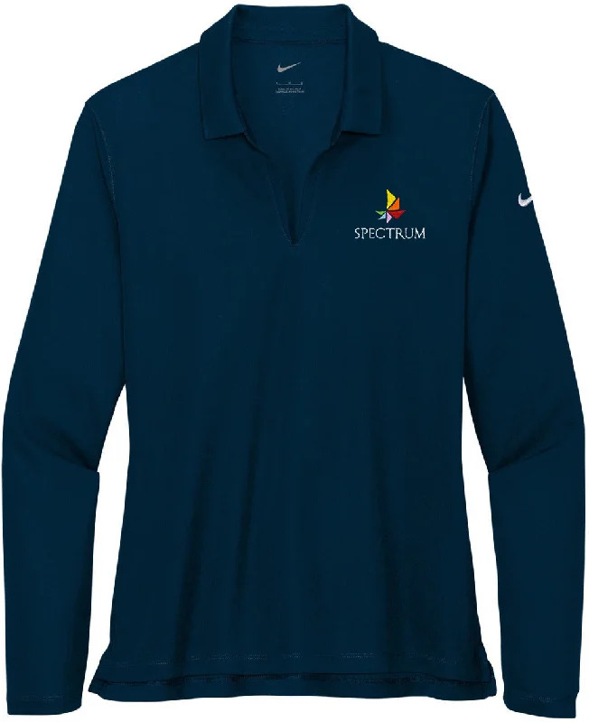 Polo shirt with a built - in bra for added supportNIKE Ladies Dri-FIT Micro Pique 2.0 Long Sleeve Polo