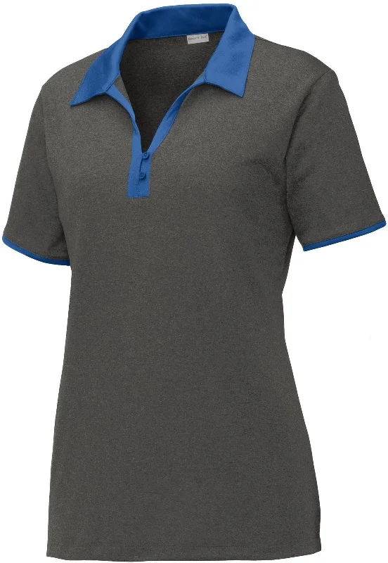 Closeout - Sport-Tek Ladies Heather Contender Contrast Polo