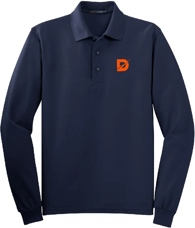 UV - protected polo shirt for outdoor enthusiastsPort Authority Tall Silk Touch Long Sleeve Polo