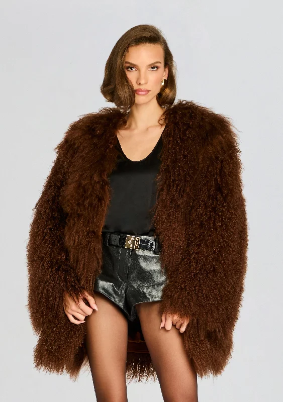 Plus Size Women's Embroidered Sweaters in Ethnic StylesJewel Fur Jacket
