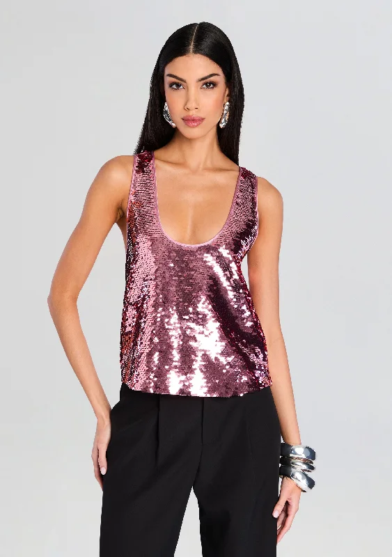 Plus Size Women's Oversized Chunky Knit SweatersMandy Sequin Top