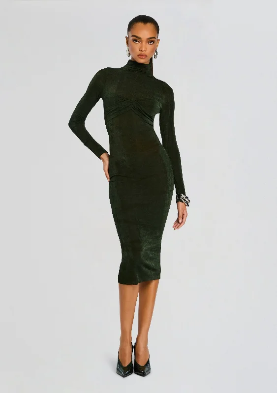 Women's Long Sleeve Turtleneck Cashmere SweatersBailey Midi Dress