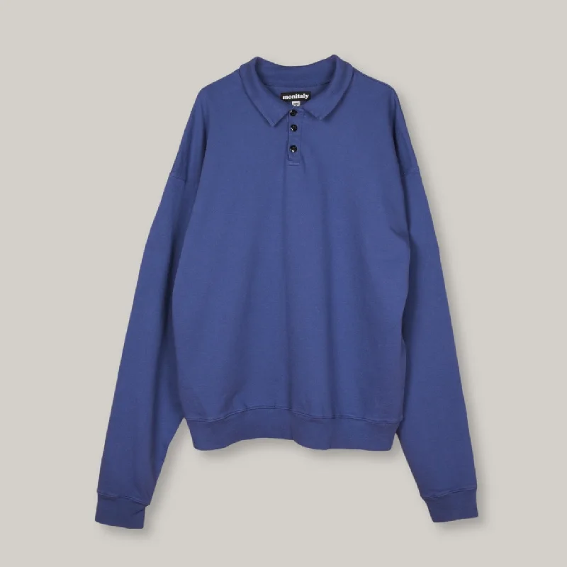 Bell - Sleeve Women's Mohair - Wool Blend SweatersMONITALY  FRENCH TERRY L/S POLO - NAVY