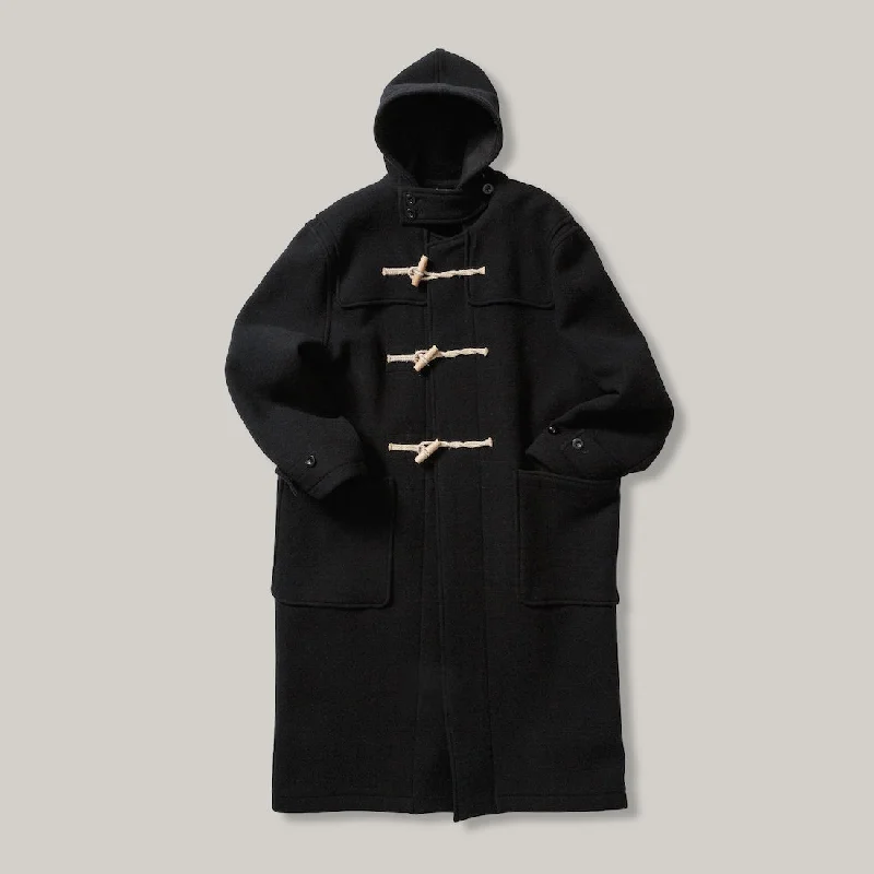 Cropped Women's Angora Blend Sweaters for a Trendy LookLENO DUFFLE COAT - BLACK