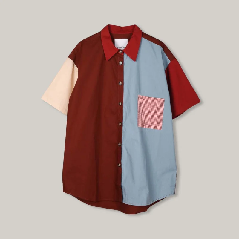 Split - Hem Women's Linen Blend Sweaters for SpringRITA ROW - NASA PATCHWORK SHIRT