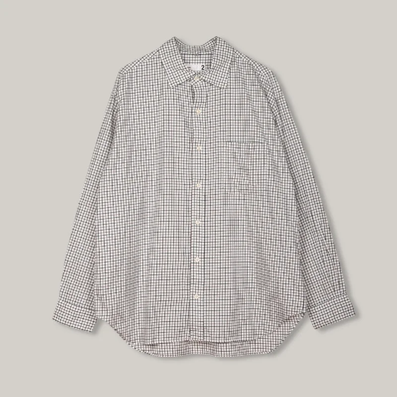 Tie - Front Women's Lambswool Sweaters in Pastel HuesTS(S) BRUSHED PLAID BAGGY FIT SHIRT - WHITE Tie - Front Women's Lambswool Sweaters in Pastel HuesTS(S) BRUSHED PLAID BAGGY FIT SHIRT - WHITE