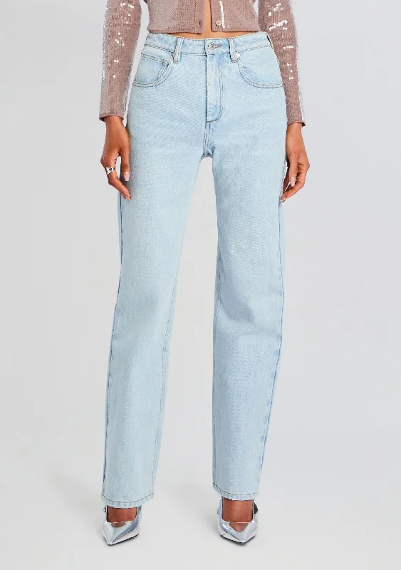 V - Neck Women's Ribbed Wool Sweaters for FallBrooklyn High Rise Straight Jean