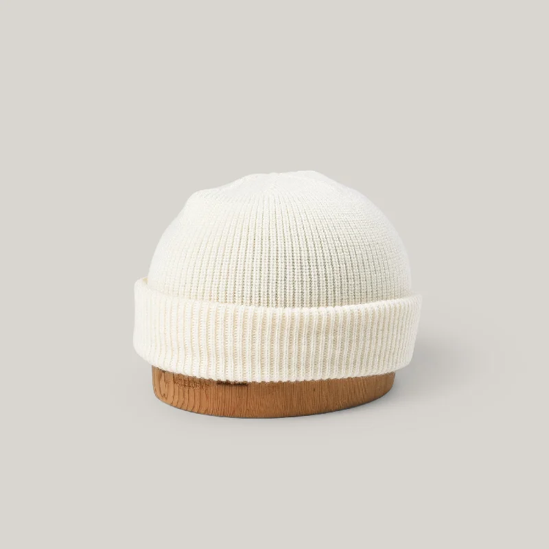 Boat Neck Women's Merino Wool Sweaters in Neutral ShadesPAPA NUI WATCH CAP - MILK