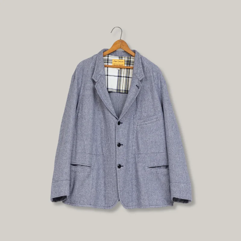 Plus Size Women's Oversized Chunky Knit SweatersNIGEL CABOURN X OMTC WORK JACKET - SOLID BLUE Plus Size Women's Oversized Chunky Knit SweatersNIGEL CABOURN X OMTC WORK JACKET - SOLID BLUE