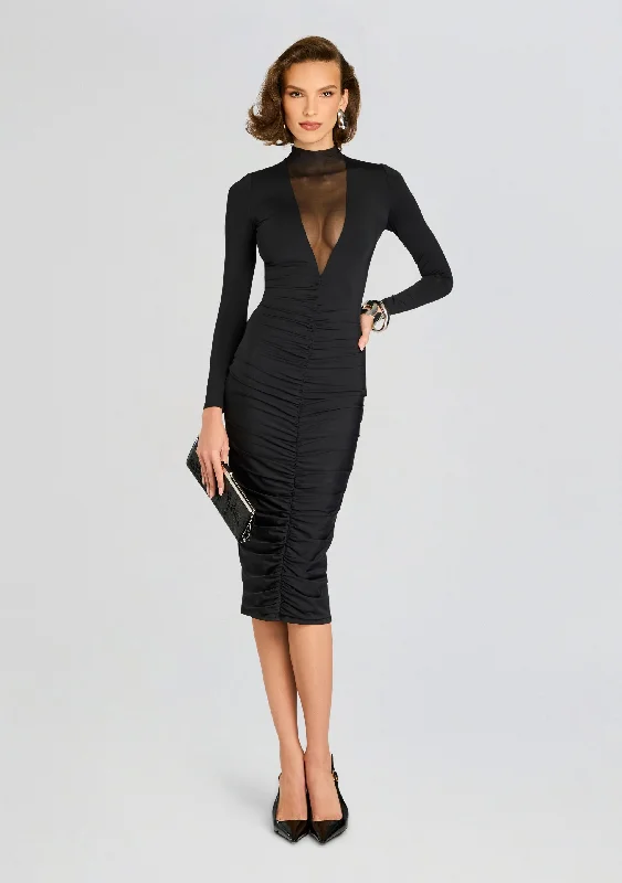 Sleeveless Women's Silk - Trimmed Sweaters for SummerPriyanka Mesh V-Cut Midi Dress Sleeveless Women's Silk - Trimmed Sweaters for SummerPriyanka Mesh V-Cut Midi Dress