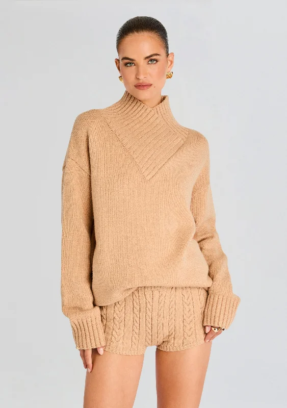 Plus Size Women's Side - Slit Sweaters in Bold SolidsDessa Chunky Knit Sweater Dress