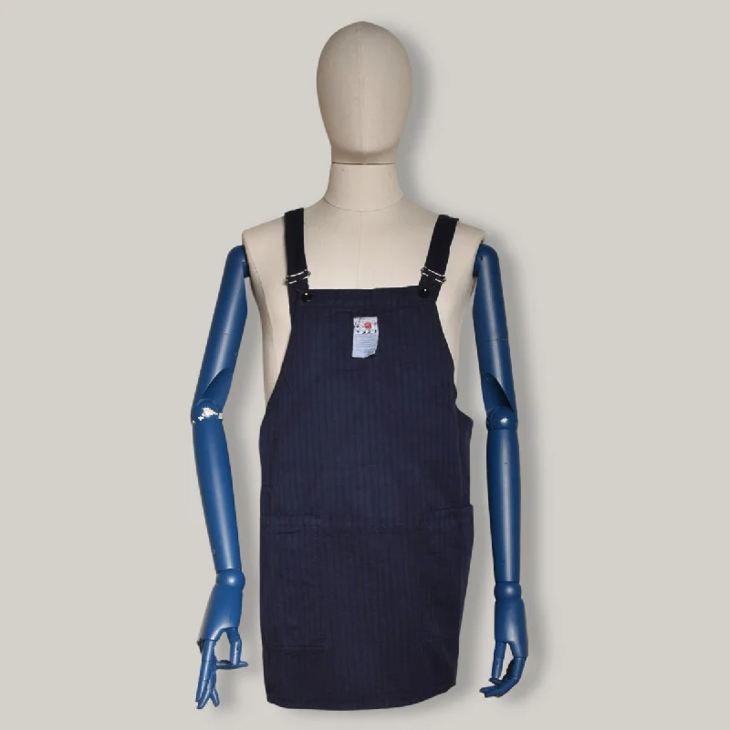 Hooded Women's Fleece - Lined Sweaters for WinterTENDER CROSSOVER STUDIO APRON - HADAL BLUE COTTON TICKING STRIPE Hooded Women's Fleece - Lined Sweaters for WinterTENDER CROSSOVER STUDIO APRON - HADAL BLUE COTTON TICKING STRIPE