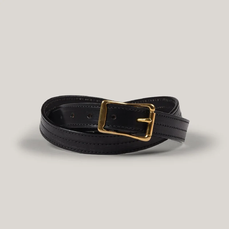 Boat Neck Women's Merino Wool Sweaters in Neutral ShadesYUKETEN 1" TRIPLE STITCHED BELT - BLACK W/BLACK STITCH
