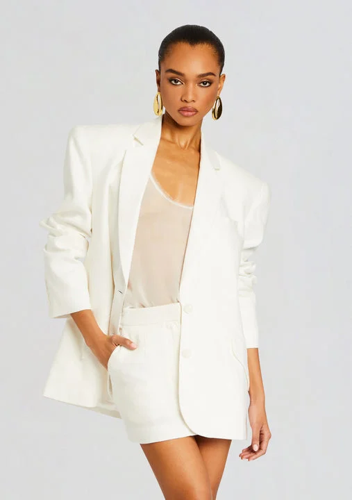 Open - Front Women's Cardigan - Style Mohair SweatersLinen Adel Oversized Dad Blazer