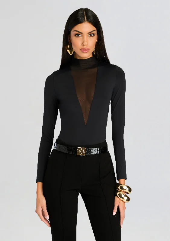 Plus Size Women's Sequined Sweaters for Special OccasionsJackie Mesh Bodysuit