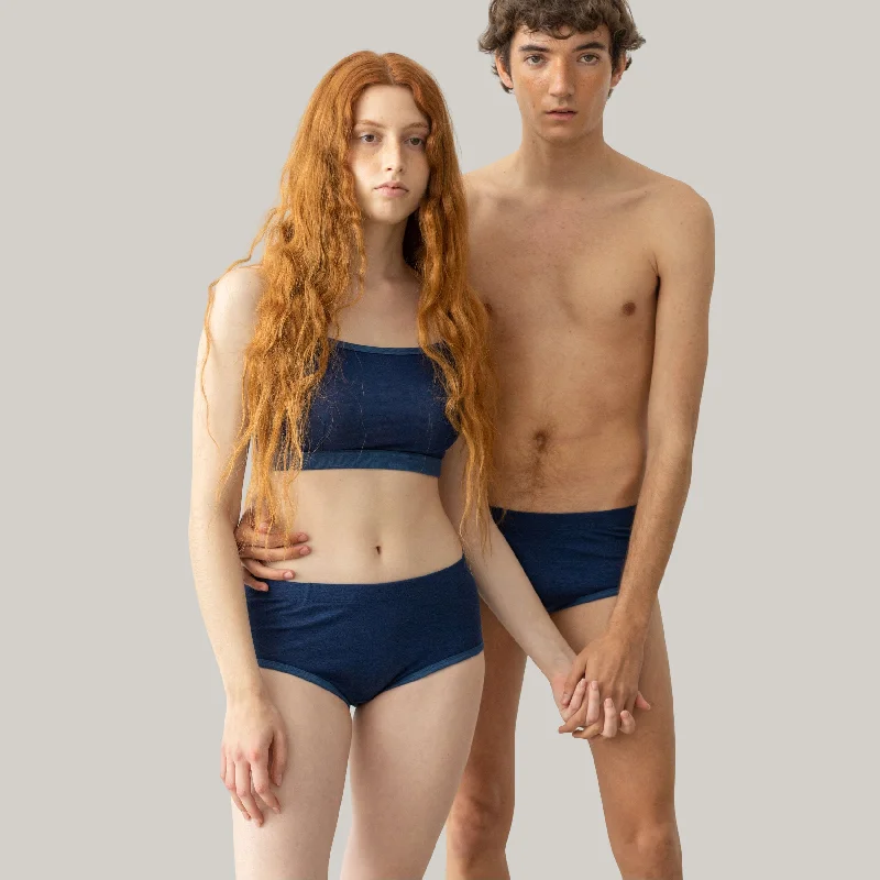 Hooded Women's Fleece - Lined Sweaters for WinterTA-CT GENDERLESS BRIEFS ATHOS - INDIGO