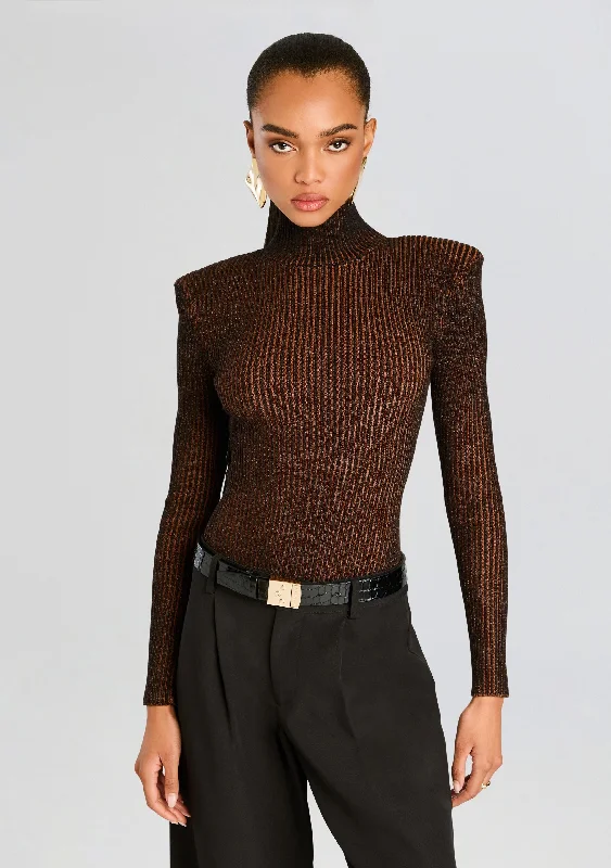 Button - Down Women's Shetland Wool Sweaters in Traditional PatternsMarina Rib Knit Bodysuit