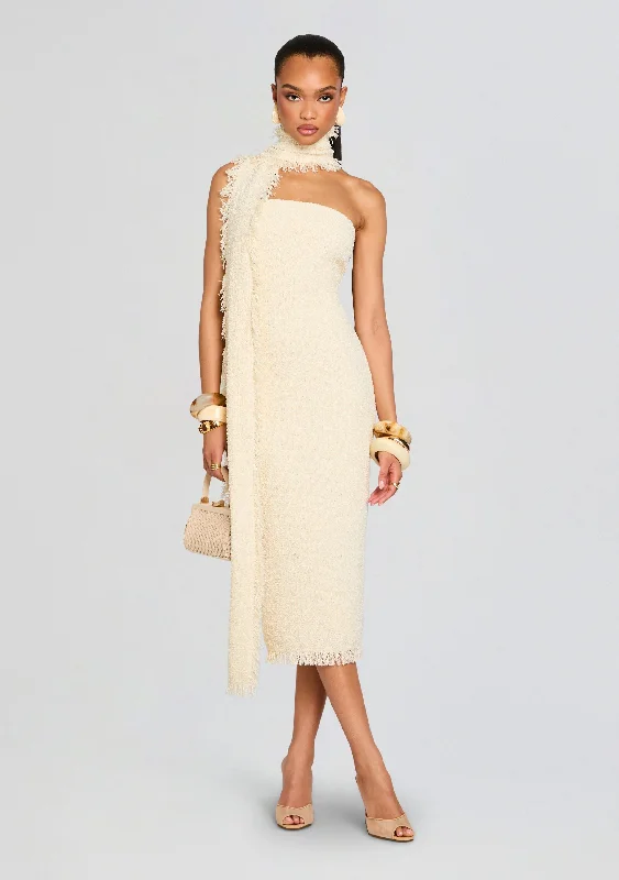 Women's Long Sleeve Turtleneck Cashmere SweatersLott Boucle Midi Dress