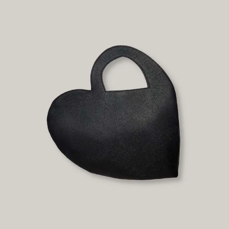 V - Neck Women's Ribbed Wool Sweaters for FallRITA ROW - ROSALES HEART BAG - BLACK