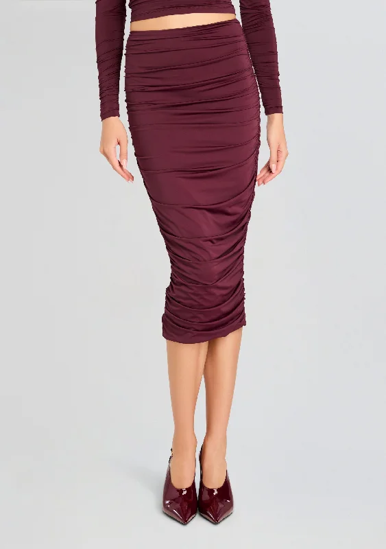 Plus Size Women's Sequined Sweaters for Special OccasionsDarcy Mid Rise Ruched Midi Skirt