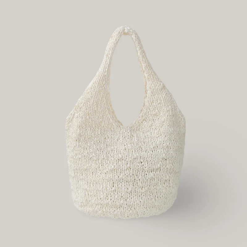Cropped Women's Angora Blend Sweaters for a Trendy LookNOTHING WRITTEN HANDMADE KNITTED BAG - IVORY Cropped Women's Angora Blend Sweaters for a Trendy LookNOTHING WRITTEN HANDMADE KNITTED BAG - IVORY