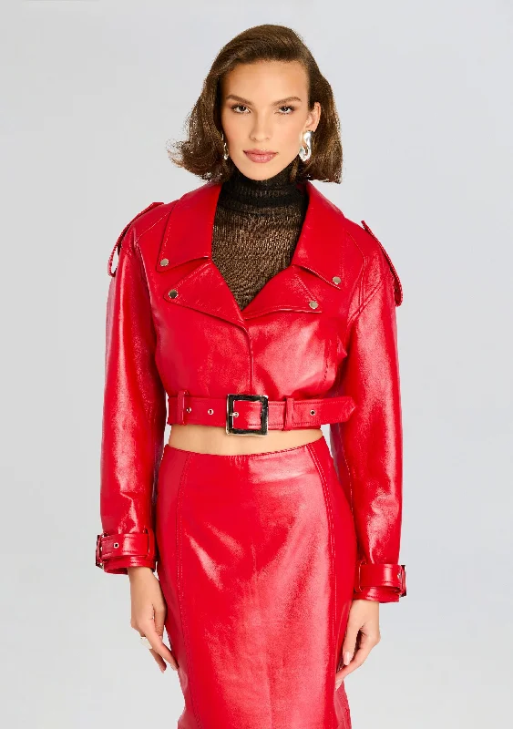 High - Low Hem Women's Cashmere - Blended SweatersVictoria Leather Jacket