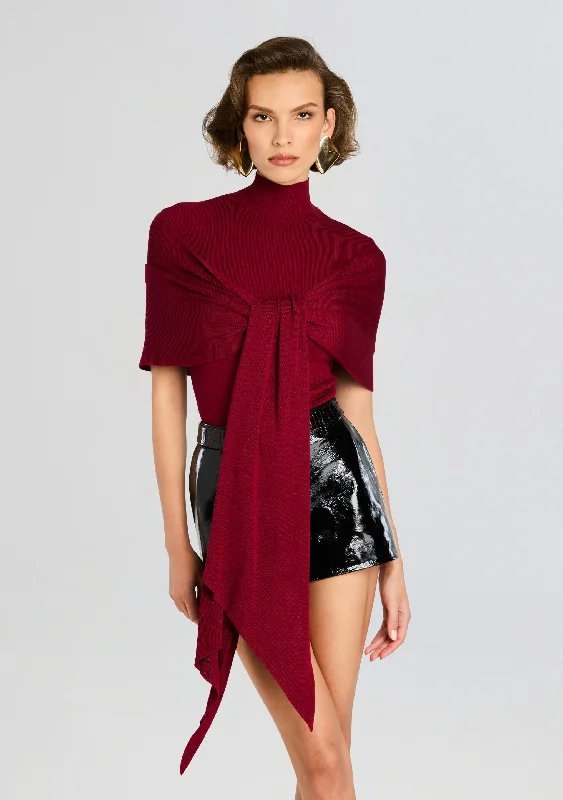 Hooded Women's Fleece - Lined Sweaters for WinterNoemi Knit Tie Top