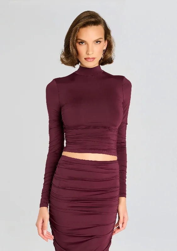 V - Neck Women's Ribbed Wool Sweaters for FallDulcie Ruched Top