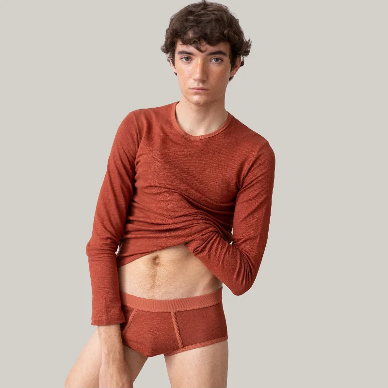 Sleeveless Women's Silk - Trimmed Sweaters for SummerTA-CT BRIEFS DENALI - RUST