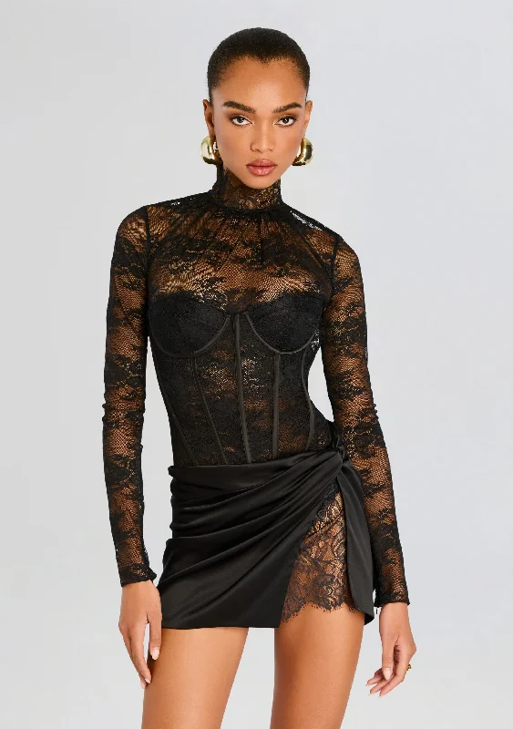 High - Low Hem Women's Cashmere - Blended SweatersValentina Lace Bodysuit