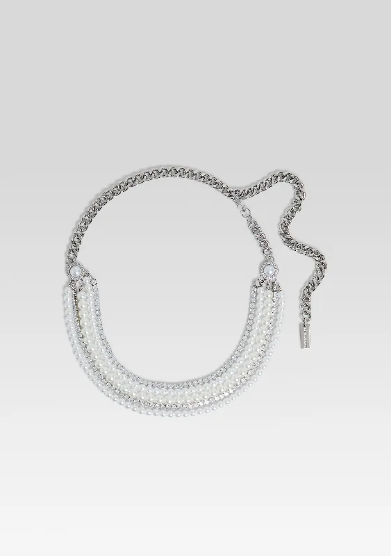 Plus Size Women's Side - Slit Sweaters in Bold SolidsChloe Pearl Chain Belt