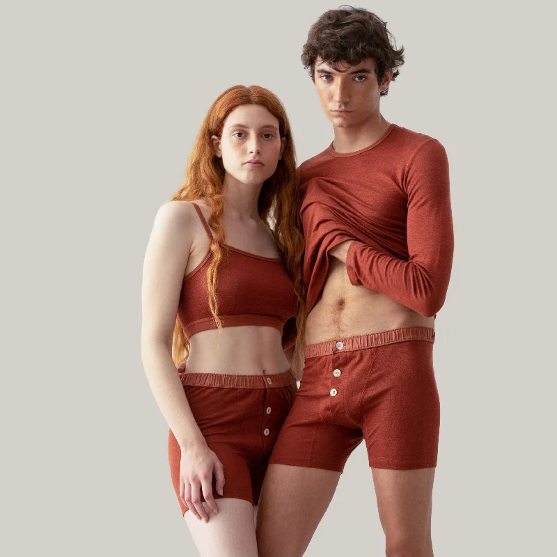 Tie - Front Women's Lambswool Sweaters in Pastel HuesTA-CT GENDERLESS SHORT PANTS - TOMORI - RUST